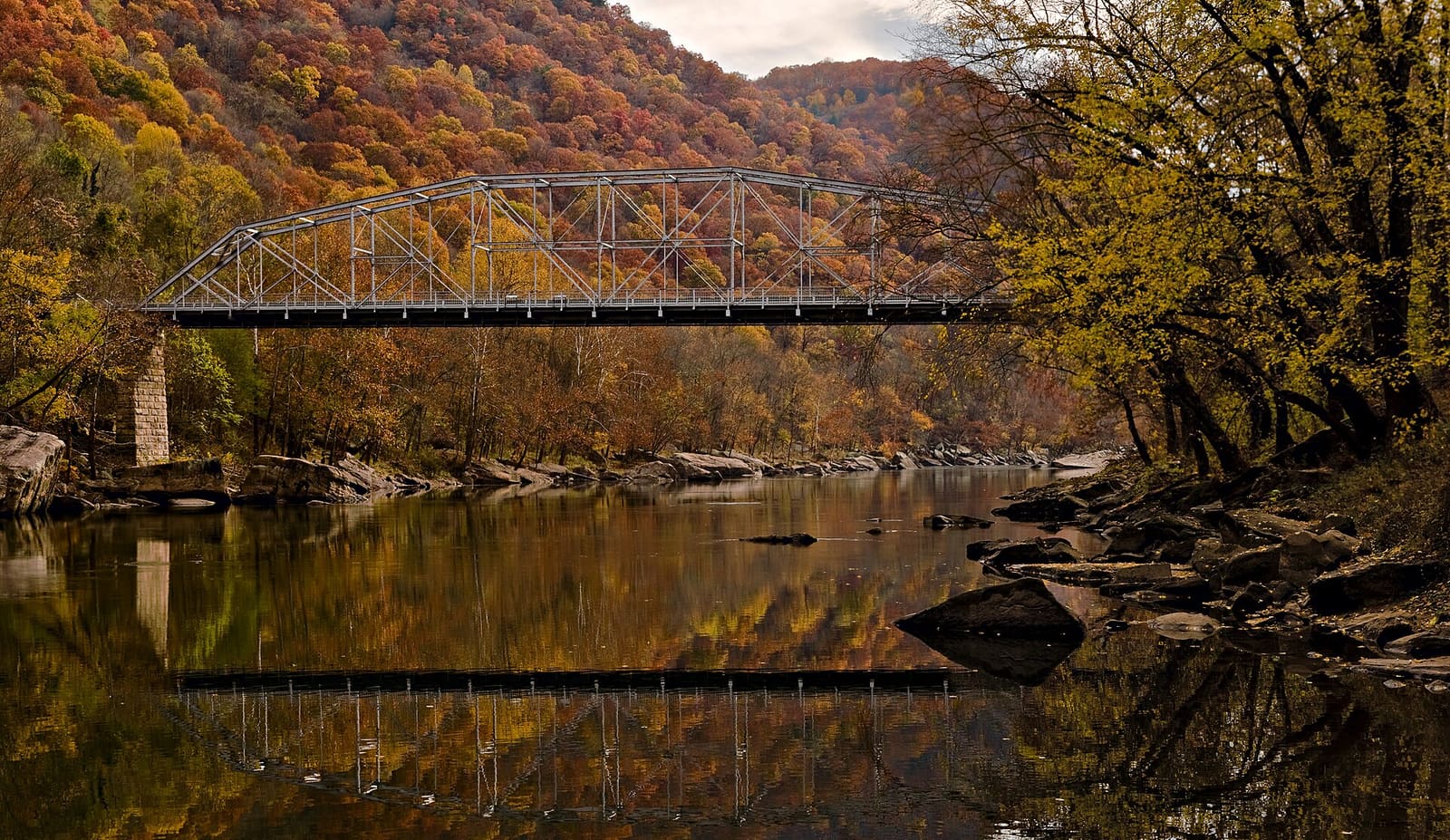 West Virginia: The Fayette Station Bridge, also known as the Tunney Hunsaker Bridge. This bridge was superseded by the famous New River